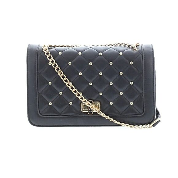 Badgley Mischka Handbags - Badgley Mischka Vegan Leather Black Crossbody Purse Gold Chain Studded Punk